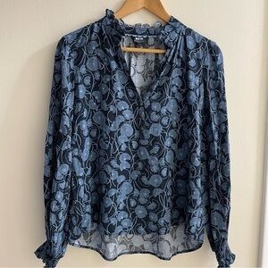 Anthropologie Maeve Collette
Peasant Blouse Top Blue Black...